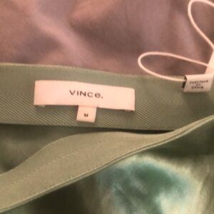 Vince jewel green color maxi split skirt